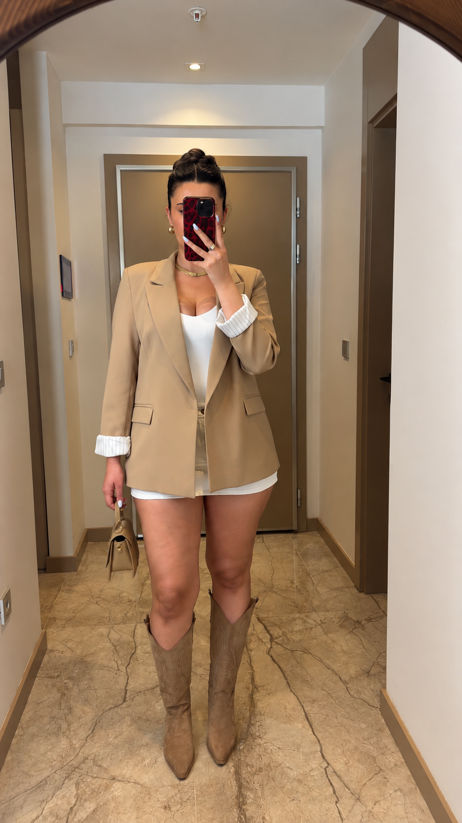 Camel Blazer Ceket
