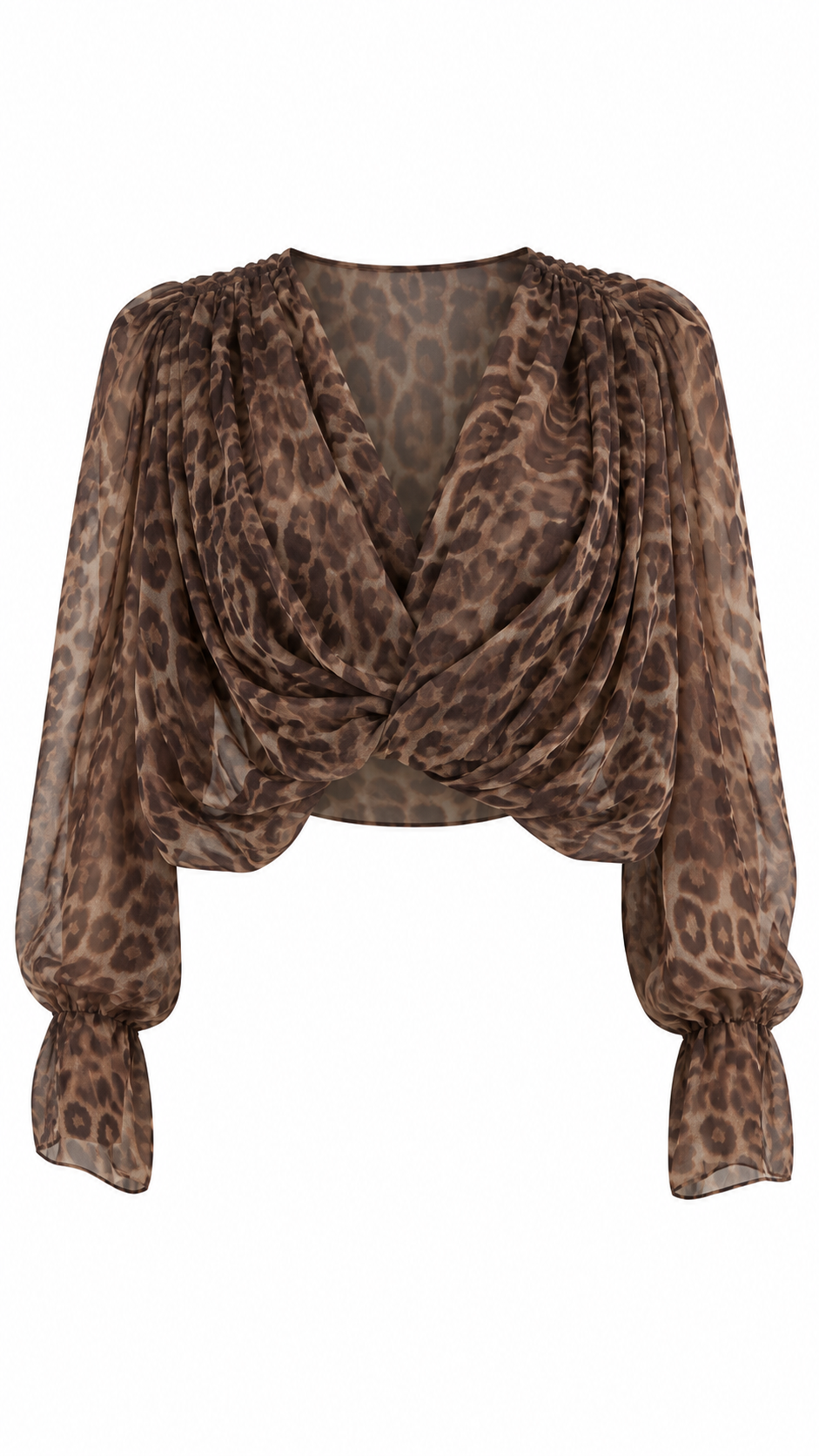Leopar Şifon bluz