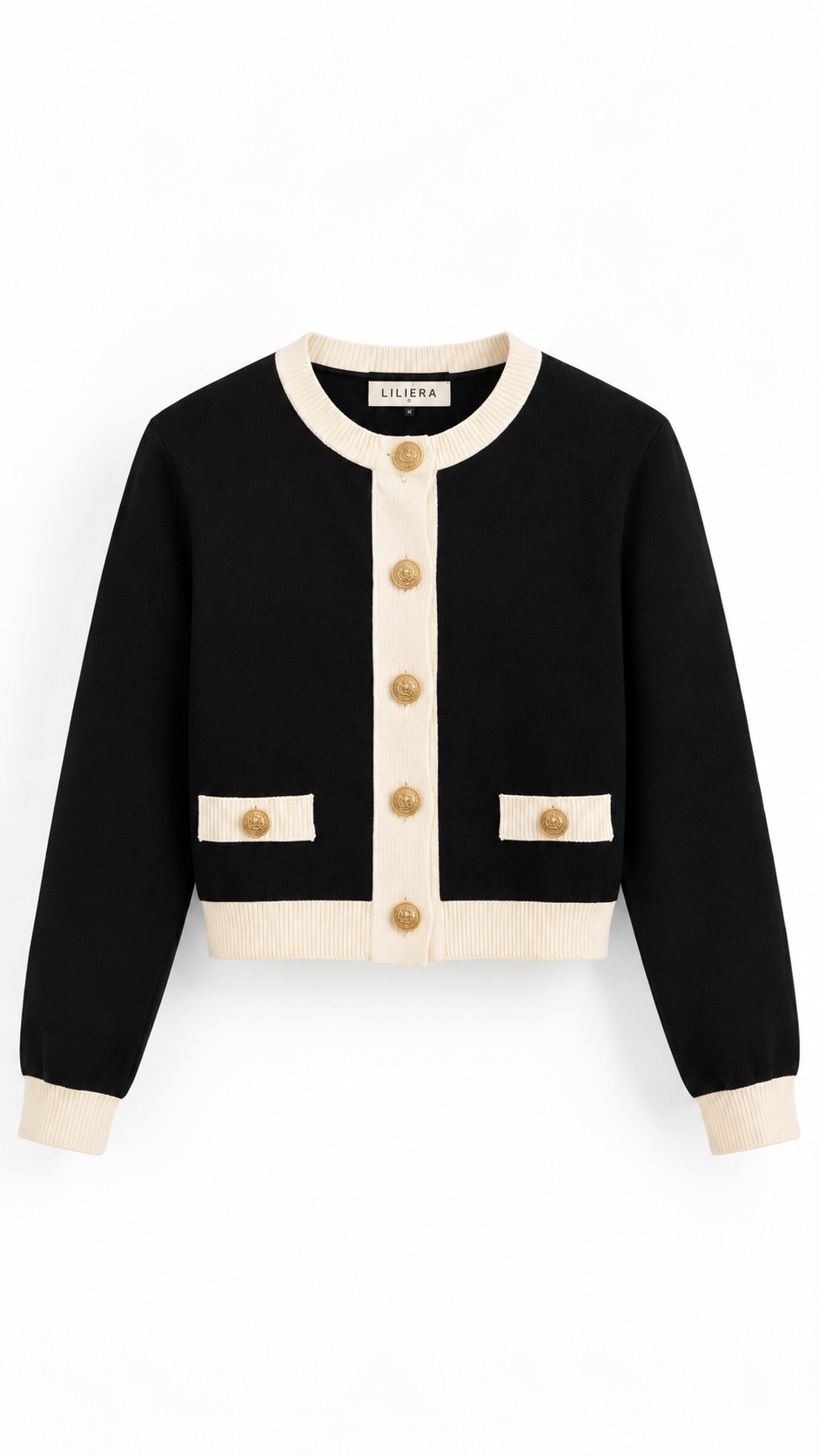 Noir Gold Düğmeli Triko